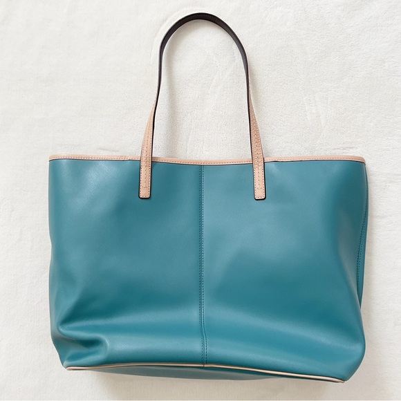 Coach Park Metro Tote Bag Saffiano Leather F24341 Dark Teal - Picture 2 of 16